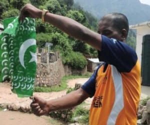 pakistan flag printed hanky found in pithoragarh shop.