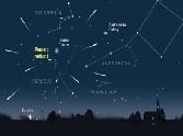 Among the debris of the comet passing the Earth
