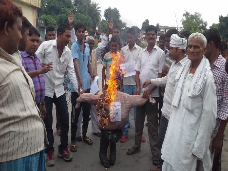 Villagers burnt effigy