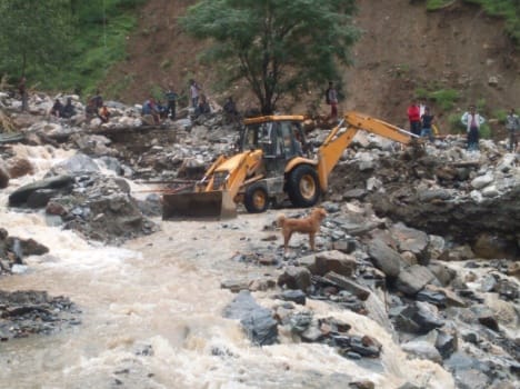 cloudburst in thiyog extensive damage.