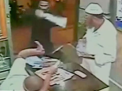 Mumbai shopkeeper attacked with sword, caught on cctv