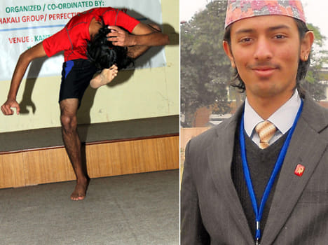 Pushkar of Nepal sets record of kicking himself in head