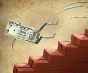 rupee on the lowest level of twenty months