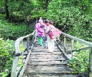 bridge are destroy but children are crossing