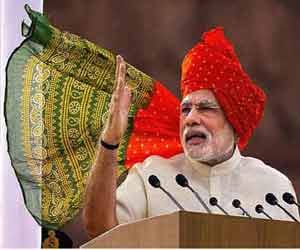 How was prepared the PM Modi's speech
