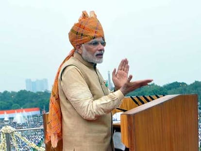 How was prepared the PM Modi's speech