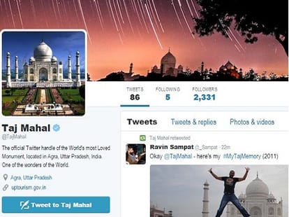 twitter handle of Tajmahal has been inaurgurated