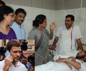 Rahul Gandhi calls injured UP Congress leaders.
