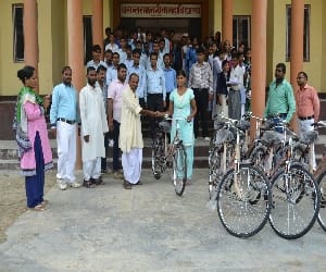 Bicycles were distributed to the students