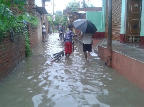 Rain waterlogging in the city