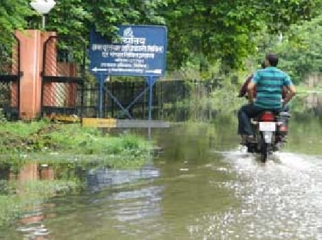 Rain water accumulated on 