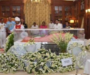 president pranab mukharji wife bone immersion in Haridwar.