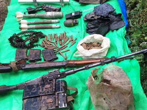 weapons recovered from near LoC