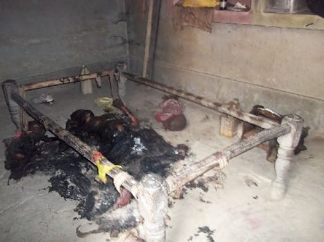 Married, two children died in dubious