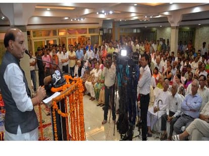 We would talk to Pak only on terrorism says Rajnath Singh.
