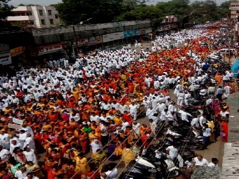 Santhara on the streets in support of the Jain community