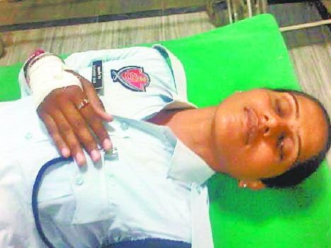 prevented  to molestation then dragged woman police