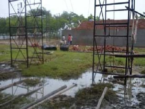 Stalls filled water