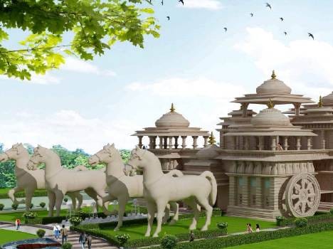 world first krishan arjun temple made at kurukshetra