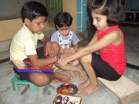 Across the district joy Celebrating Raksha Bandhan festival