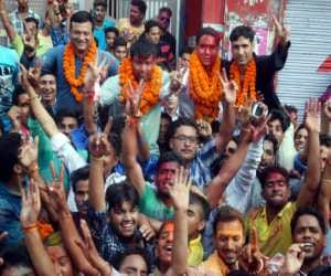 continuously 9th time ABVP won dav student union election.