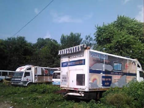Once again, the wheels can rotate mobile hospital