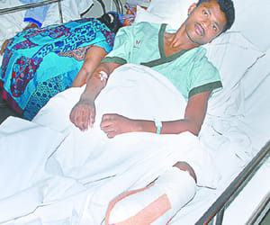 In seven years, not even filled the wound, finally a leg amputated