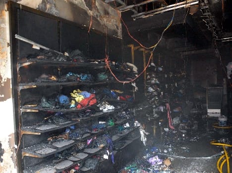A major fire in the textile showrooms, the loss of millions