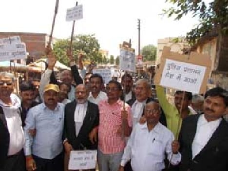 The demonstration by lawyers