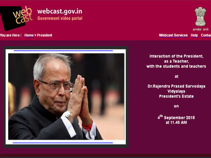 president pranab mukharjee teach students in delhi