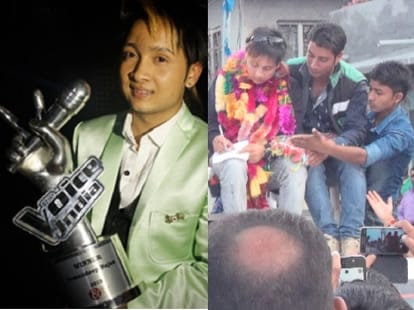 first voice of india pawan deep welcome at home.