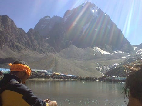 snowfall at peaks of lahaul spiti himachal.
