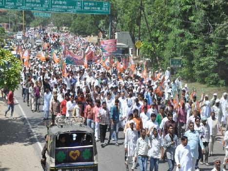 BJP's protest in mathura