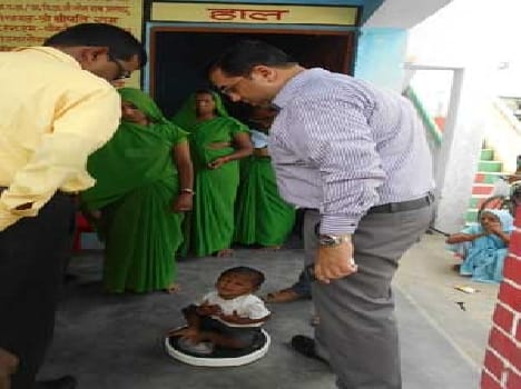 Children were weighed