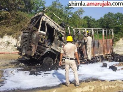 police caught truck at una, fire.