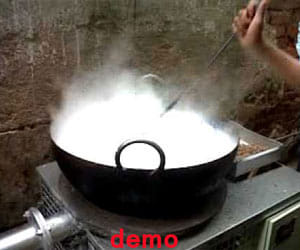 boy fallen in the boiling milk
