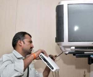 set top box with tv, read important news.