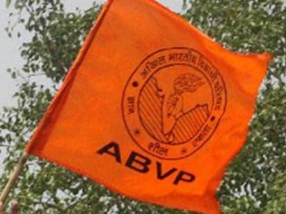 Protest By ABVP in Allahabad university.