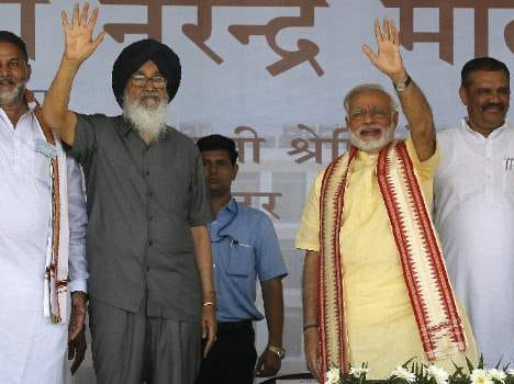 parkash singh badal speech in narendra modi rally