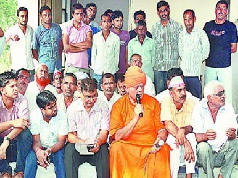 The farmers protested at the powerhouse