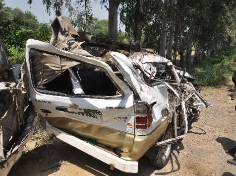 in road acident killed five, seven injured