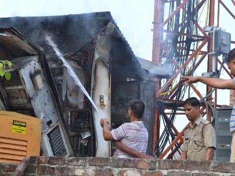 Mobile tower fire damage millions