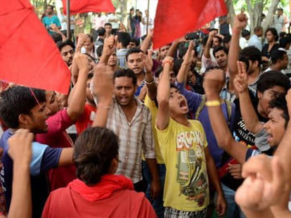 JNU dispute:  non-BJP parties with laal salam