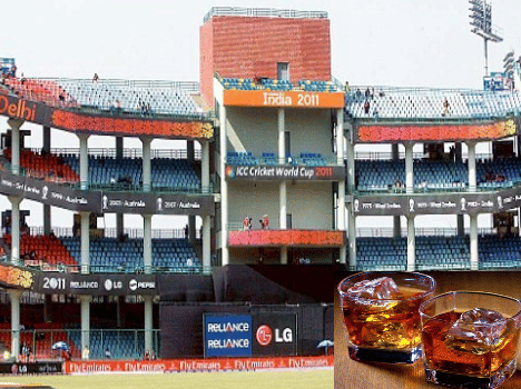 The wine served at the cricket stadium in Delhi on Gandhi Jayanti.