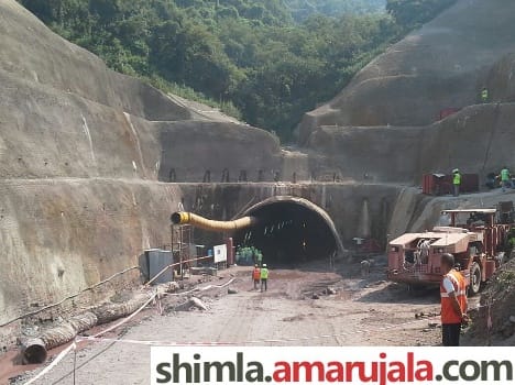 12 workers trapped in bilaspur tunnal in himachal.