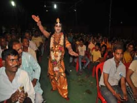 People were dancing to devotional singing