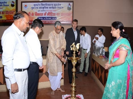 important role of media in the development of Hindi  : Sharma