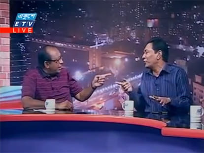 slap in live program of channel