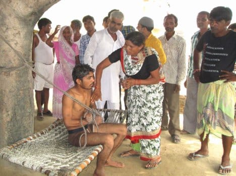 superstitious people has given punishment to mentally ill man