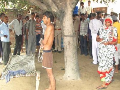 superstitious people has given punishment to mentally ill man